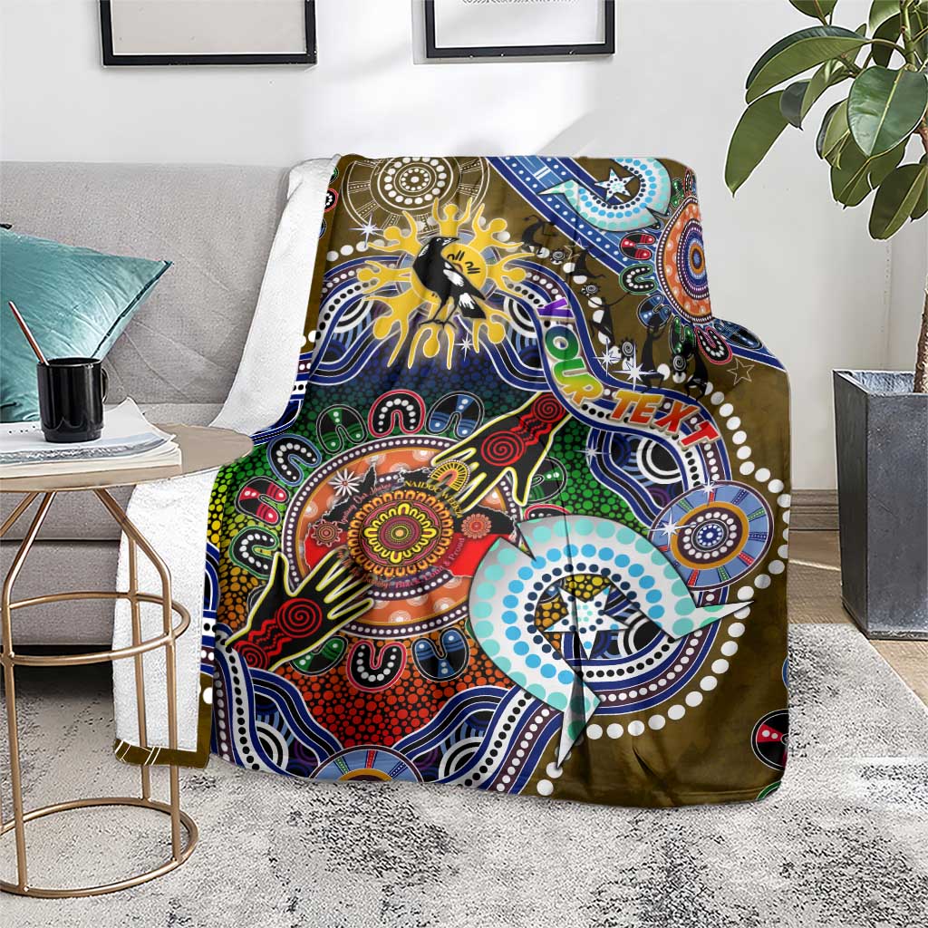 Custom NAIDOC Week 2024 Collingwood Magpies Blanket Australia Aboriginal Dot Painting