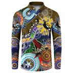 Custom NAIDOC Week 2024 Collingwood Magpies Button Sweatshirt Australia Aboriginal Dot Painting