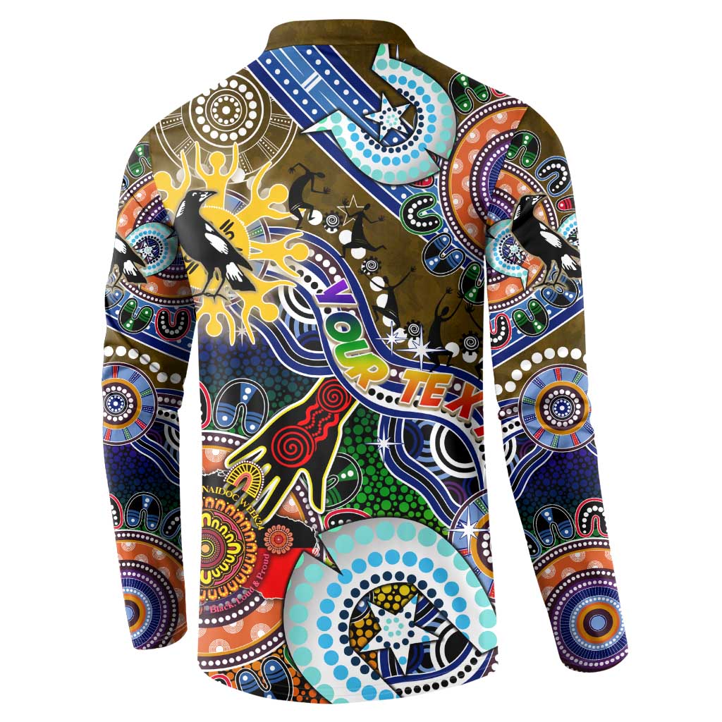 Custom NAIDOC Week 2024 Collingwood Magpies Button Sweatshirt Australia Aboriginal Dot Painting