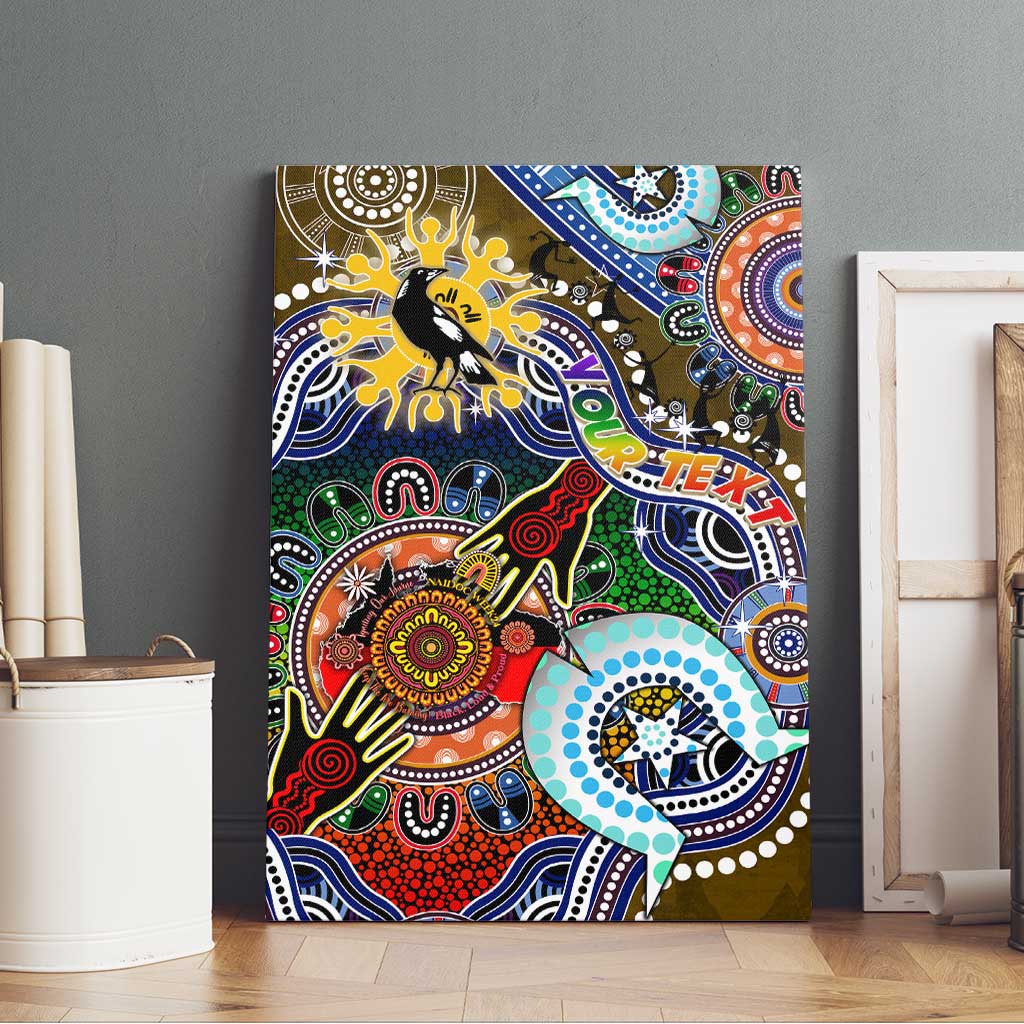 Custom NAIDOC Week 2024 Collingwood Magpies Canvas Wall Art Australia Aboriginal Dot Painting