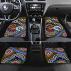 Custom NAIDOC Week 2024 Collingwood Magpies Car Mats Australia Aboriginal Dot Painting