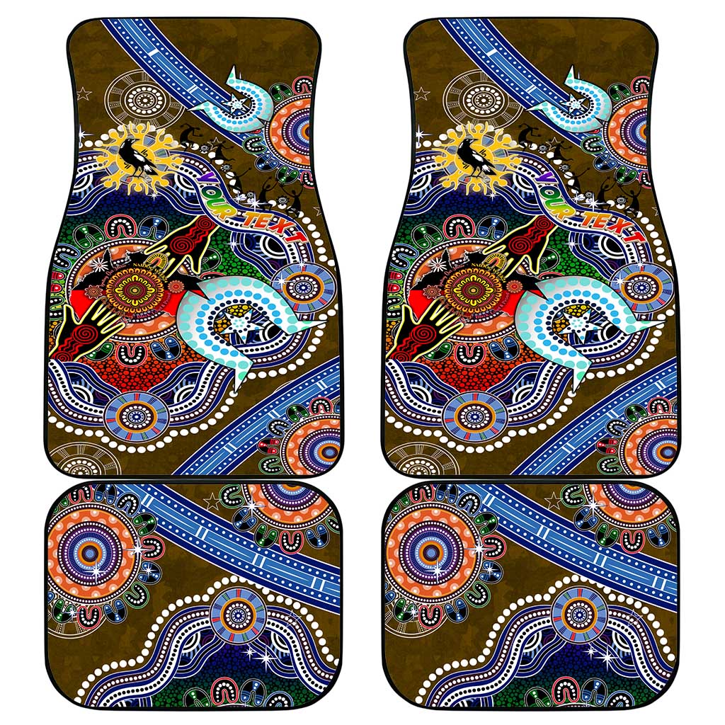 Custom NAIDOC Week 2024 Collingwood Magpies Car Mats Australia Aboriginal Dot Painting
