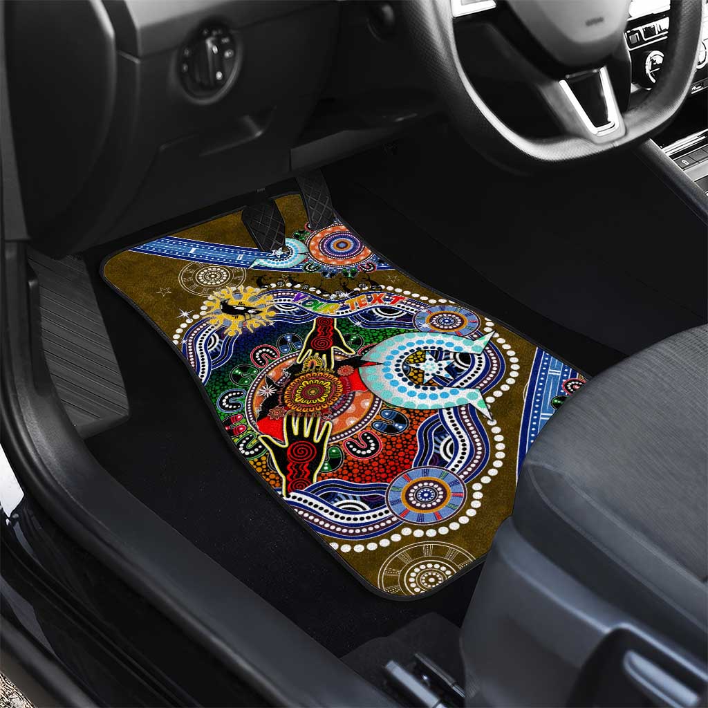 Custom NAIDOC Week 2024 Collingwood Magpies Car Mats Australia Aboriginal Dot Painting