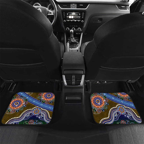 Custom NAIDOC Week 2024 Collingwood Magpies Car Mats Australia Aboriginal Dot Painting