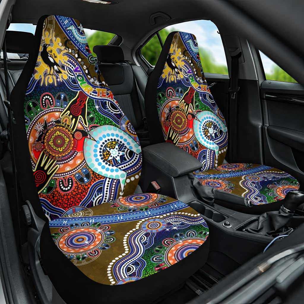 Custom NAIDOC Week 2024 Collingwood Magpies Car Seat Cover Australia Aboriginal Dot Painting