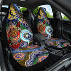 Custom NAIDOC Week 2024 Collingwood Magpies Car Seat Cover Australia Aboriginal Dot Painting
