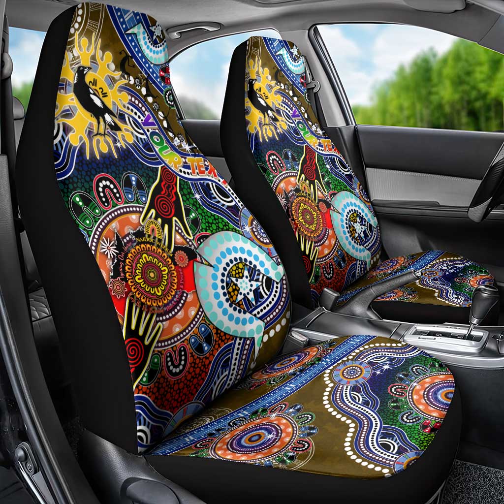 Custom NAIDOC Week 2024 Collingwood Magpies Car Seat Cover Australia Aboriginal Dot Painting