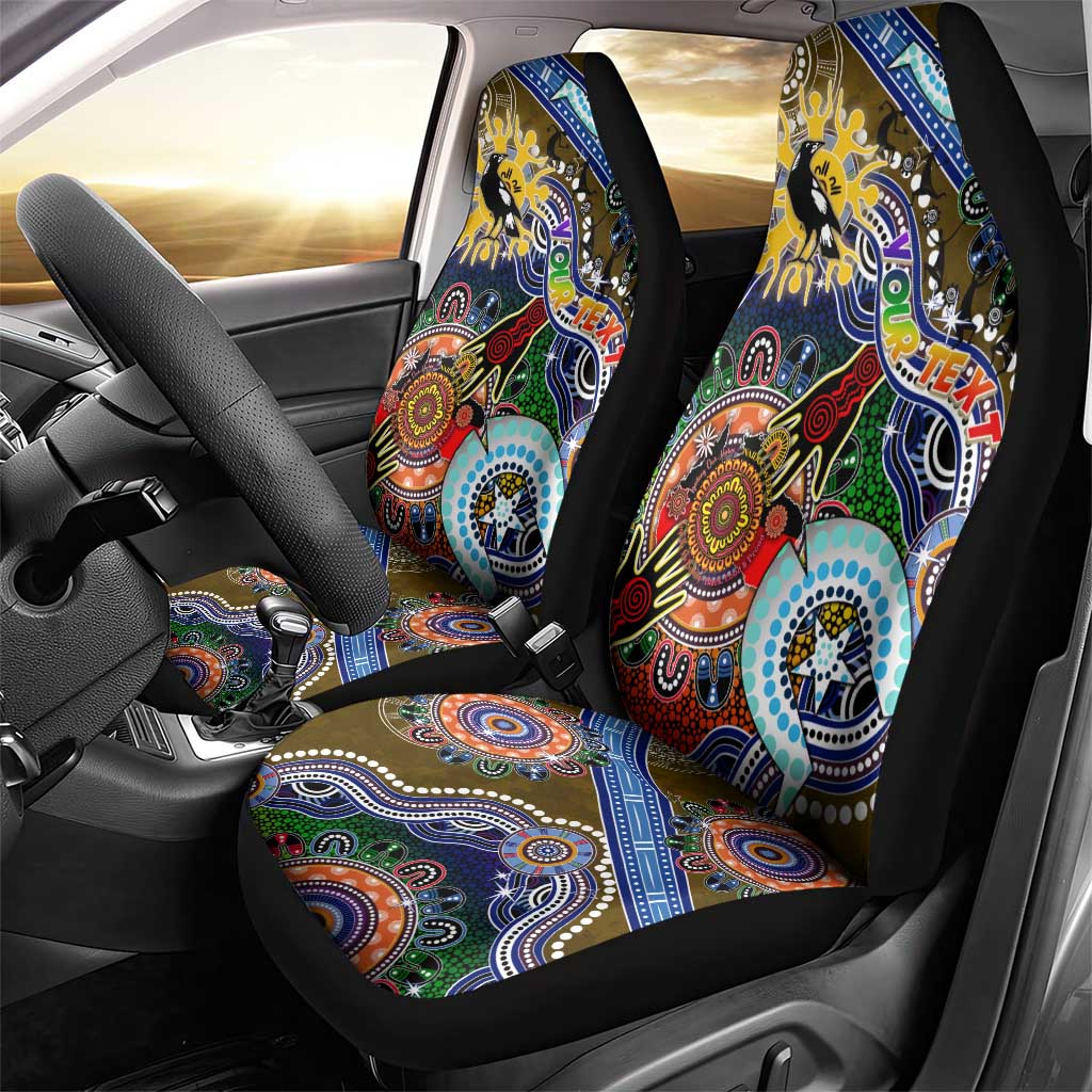 Custom NAIDOC Week 2024 Collingwood Magpies Car Seat Cover Australia Aboriginal Dot Painting