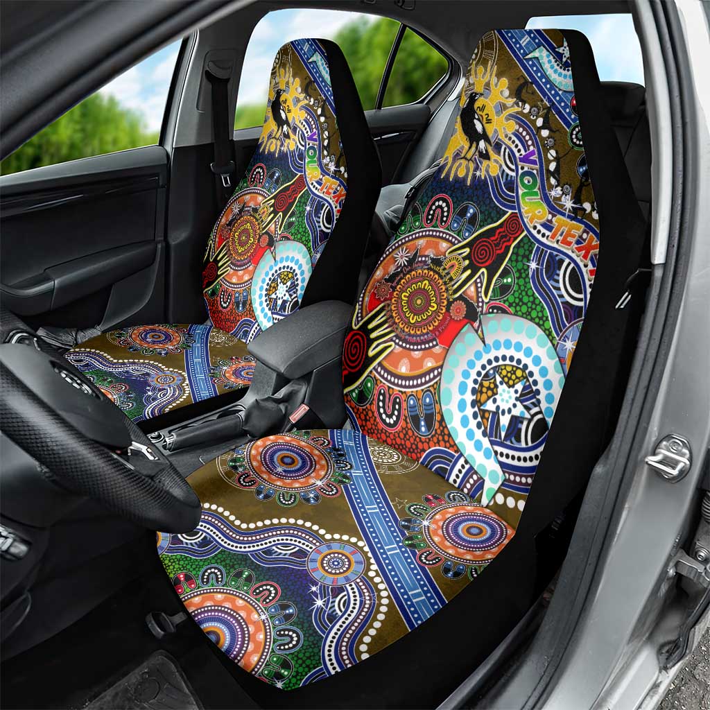 Custom NAIDOC Week 2024 Collingwood Magpies Car Seat Cover Australia Aboriginal Dot Painting