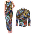 Custom NAIDOC Week 2024 Collingwood Magpies Couples Matching Tank Maxi Dress and Long Sleeve Button Shirt Australia Aboriginal Dot Painting