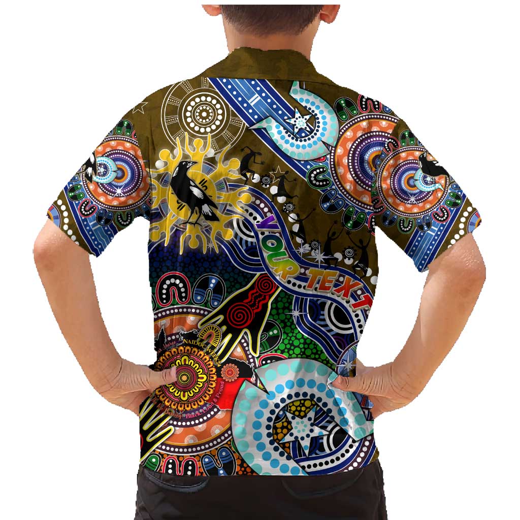 Custom NAIDOC Week 2024 Collingwood Magpies Family Matching Mermaid Dress and Hawaiian Shirt Australia Aboriginal Dot Painting