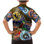Custom NAIDOC Week 2024 Collingwood Magpies Family Matching Mermaid Dress and Hawaiian Shirt Australia Aboriginal Dot Painting