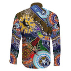 Custom NAIDOC Week 2024 Collingwood Magpies Family Matching Off The Shoulder Long Sleeve Dress and Hawaiian Shirt Australia Aboriginal Dot Painting