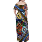 Custom NAIDOC Week 2024 Collingwood Magpies Family Matching Off Shoulder Maxi Dress and Hawaiian Shirt Australia Aboriginal Dot Painting