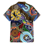 Custom NAIDOC Week 2024 Collingwood Magpies Family Matching Off Shoulder Short Dress and Hawaiian Shirt Australia Aboriginal Dot Painting