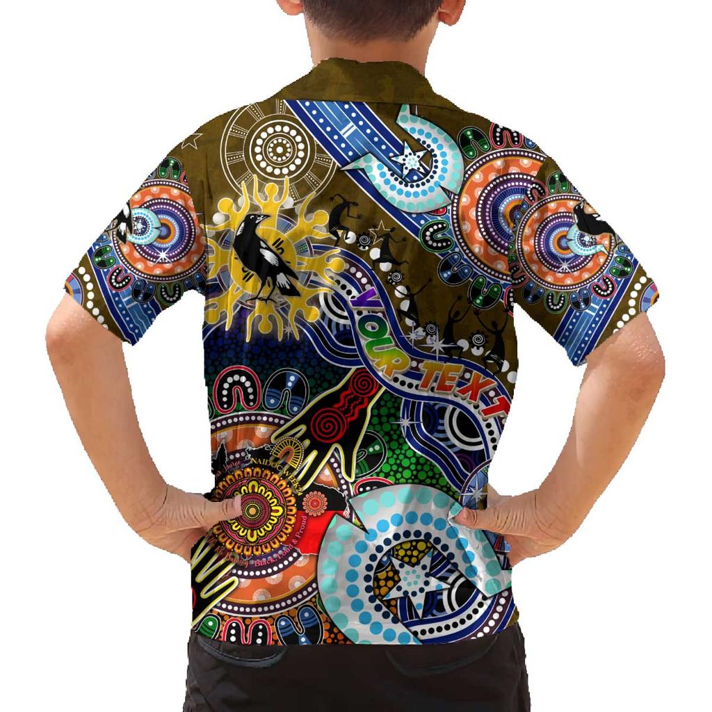 Custom NAIDOC Week 2024 Collingwood Magpies Family Matching Puletasi and Hawaiian Shirt Australia Aboriginal Dot Painting