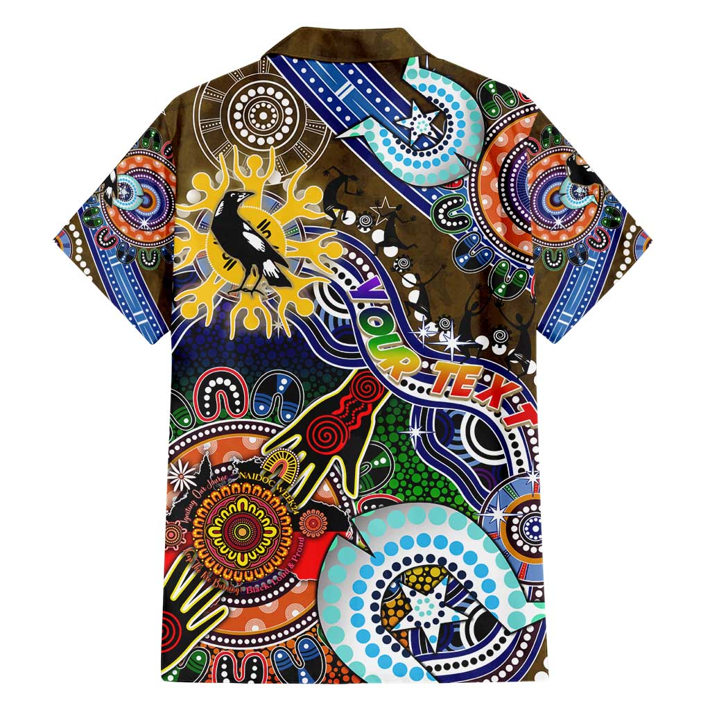 Custom NAIDOC Week 2024 Collingwood Magpies Family Matching Short Sleeve Bodycon Dress and Hawaiian Shirt Australia Aboriginal Dot Painting