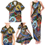 Custom NAIDOC Week 2024 Collingwood Magpies Family Matching Tank Maxi Dress and Hawaiian Shirt Australia Aboriginal Dot Painting