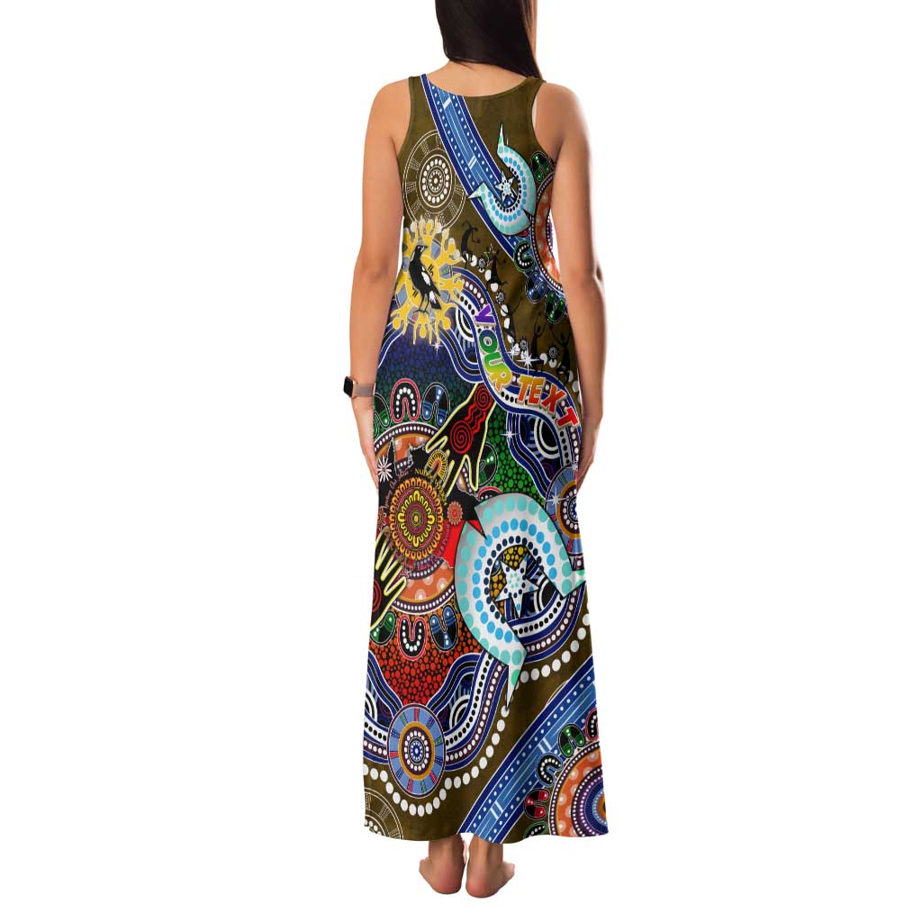 Custom NAIDOC Week 2024 Collingwood Magpies Family Matching Tank Maxi Dress and Hawaiian Shirt Australia Aboriginal Dot Painting