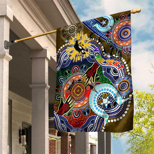 Custom NAIDOC Week 2024 Collingwood Magpies Garden Flag Australia Aboriginal Dot Painting