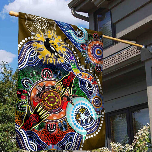 Custom NAIDOC Week 2024 Collingwood Magpies Garden Flag Australia Aboriginal Dot Painting
