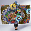 Custom NAIDOC Week 2024 Collingwood Magpies Hooded Blanket Australia Aboriginal Dot Painting
