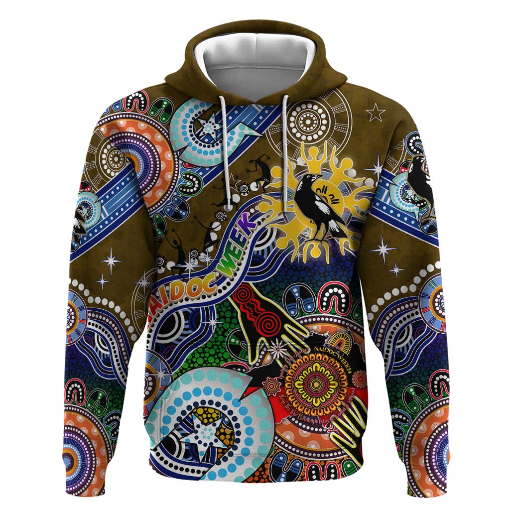 Custom NAIDOC Week 2024 Collingwood Magpies Hoodie Australia Aboriginal Dot Painting