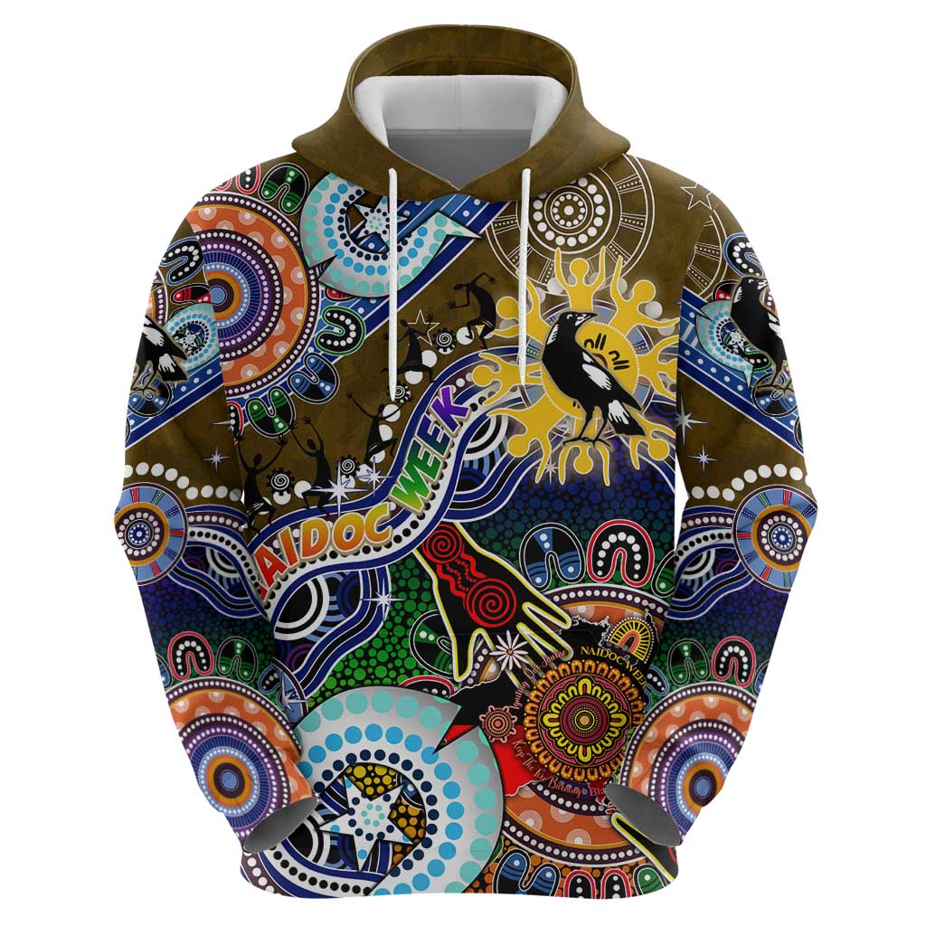 Custom NAIDOC Week 2024 Collingwood Magpies Hoodie Australia Aboriginal Dot Painting
