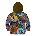 Custom NAIDOC Week 2024 Collingwood Magpies Kid Hoodie Australia Aboriginal Dot Painting