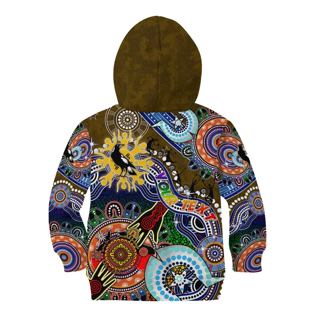 Custom NAIDOC Week 2024 Collingwood Magpies Kid Hoodie Australia Aboriginal Dot Painting