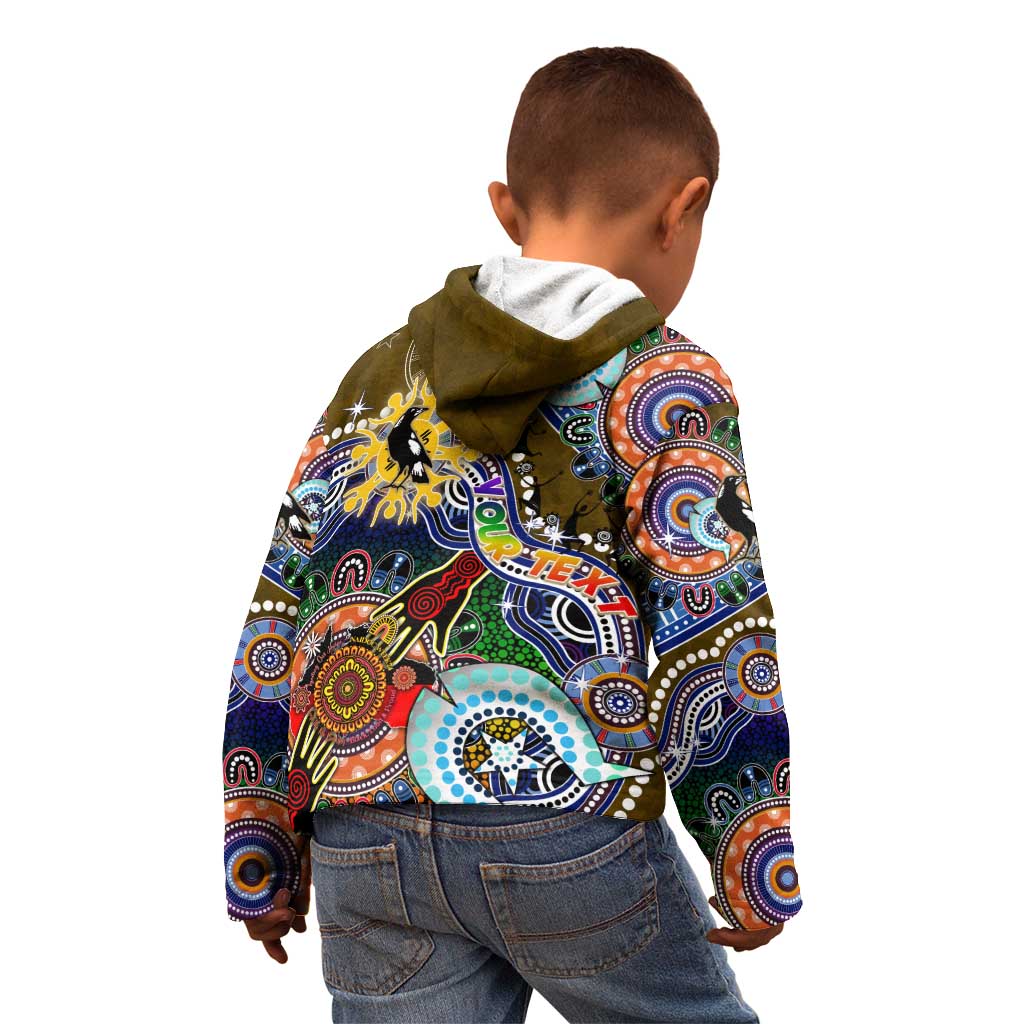 Custom NAIDOC Week 2024 Collingwood Magpies Kid Hoodie Australia Aboriginal Dot Painting