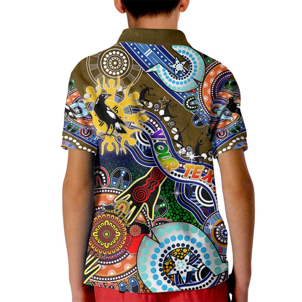 Custom NAIDOC Week 2024 Collingwood Magpies Kid Polo Shirt Australia Aboriginal Dot Painting