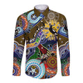 Custom NAIDOC Week 2024 Collingwood Magpies Long Sleeve Button Shirt Australia Aboriginal Dot Painting