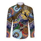 Custom NAIDOC Week 2024 Collingwood Magpies Long Sleeve Button Shirt Australia Aboriginal Dot Painting