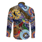 Custom NAIDOC Week 2024 Collingwood Magpies Long Sleeve Button Shirt Australia Aboriginal Dot Painting