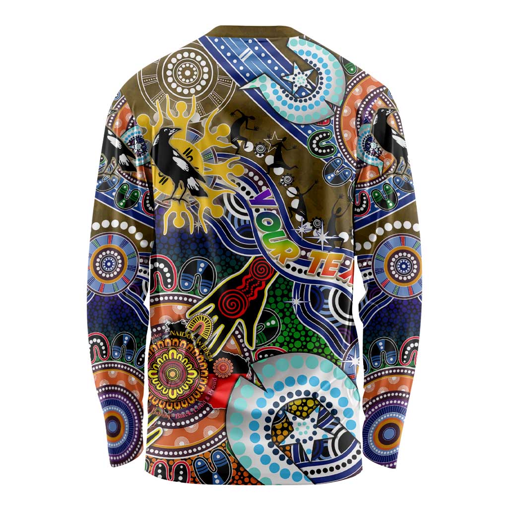 Custom NAIDOC Week 2024 Collingwood Magpies Long Sleeve Shirt Australia Aboriginal Dot Painting