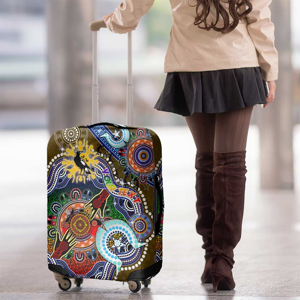 Custom NAIDOC Week 2024 Collingwood Magpies Luggage Cover Australia Aboriginal Dot Painting