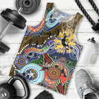 Custom NAIDOC Week 2024 Collingwood Magpies Men Tank Top Australia Aboriginal Dot Painting