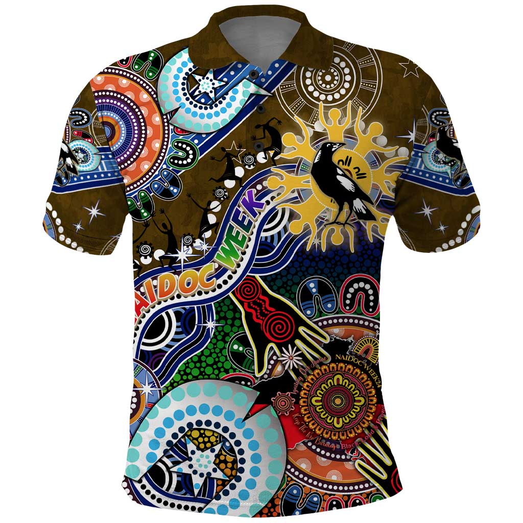 Custom NAIDOC Week 2024 Collingwood Magpies Polo Shirt Australia Aboriginal Dot Painting
