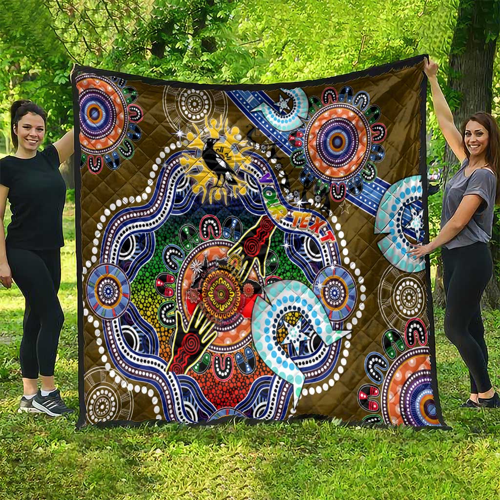 Custom NAIDOC Week 2024 Collingwood Magpies Quilt Australia Aboriginal Dot Painting