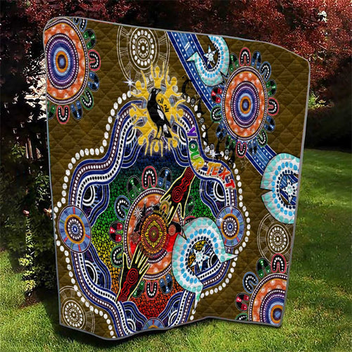 Custom NAIDOC Week 2024 Collingwood Magpies Quilt Australia Aboriginal Dot Painting