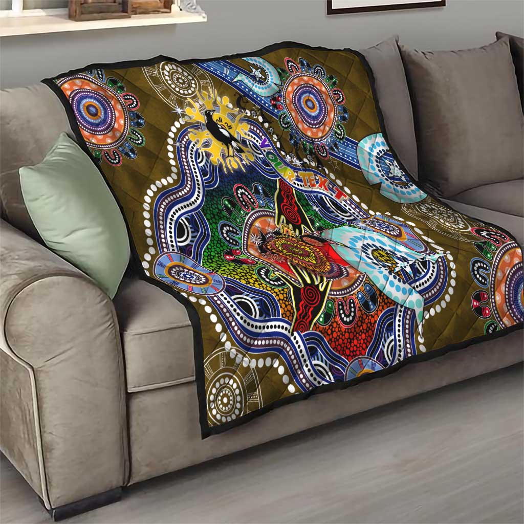 Custom NAIDOC Week 2024 Collingwood Magpies Quilt Australia Aboriginal Dot Painting