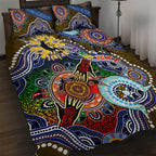 Custom NAIDOC Week 2024 Collingwood Magpies Quilt Bed Set Australia Aboriginal Dot Painting