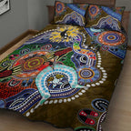 Custom NAIDOC Week 2024 Collingwood Magpies Quilt Bed Set Australia Aboriginal Dot Painting
