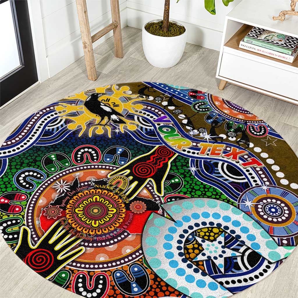 Custom NAIDOC Week 2024 Collingwood Magpies Round Carpet Australia Aboriginal Dot Painting