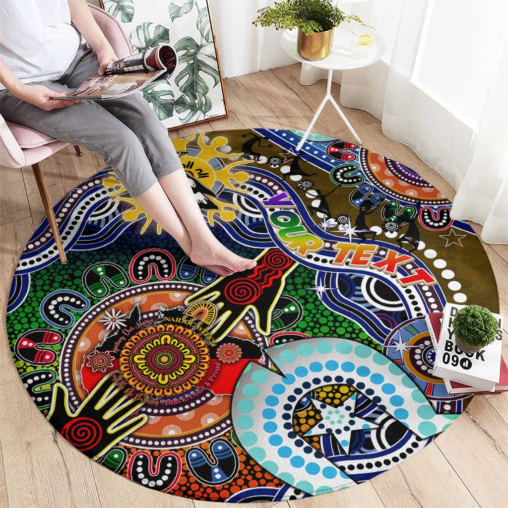 Custom NAIDOC Week 2024 Collingwood Magpies Round Carpet Australia Aboriginal Dot Painting