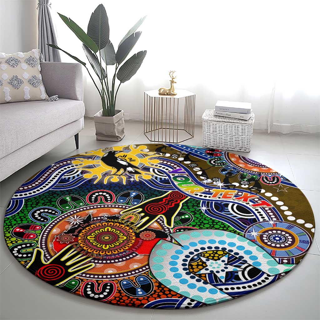 Custom NAIDOC Week 2024 Collingwood Magpies Round Carpet Australia Aboriginal Dot Painting