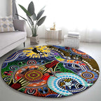 Custom NAIDOC Week 2024 Collingwood Magpies Round Carpet Australia Aboriginal Dot Painting