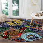 Custom NAIDOC Week 2024 Collingwood Magpies Round Carpet Australia Aboriginal Dot Painting