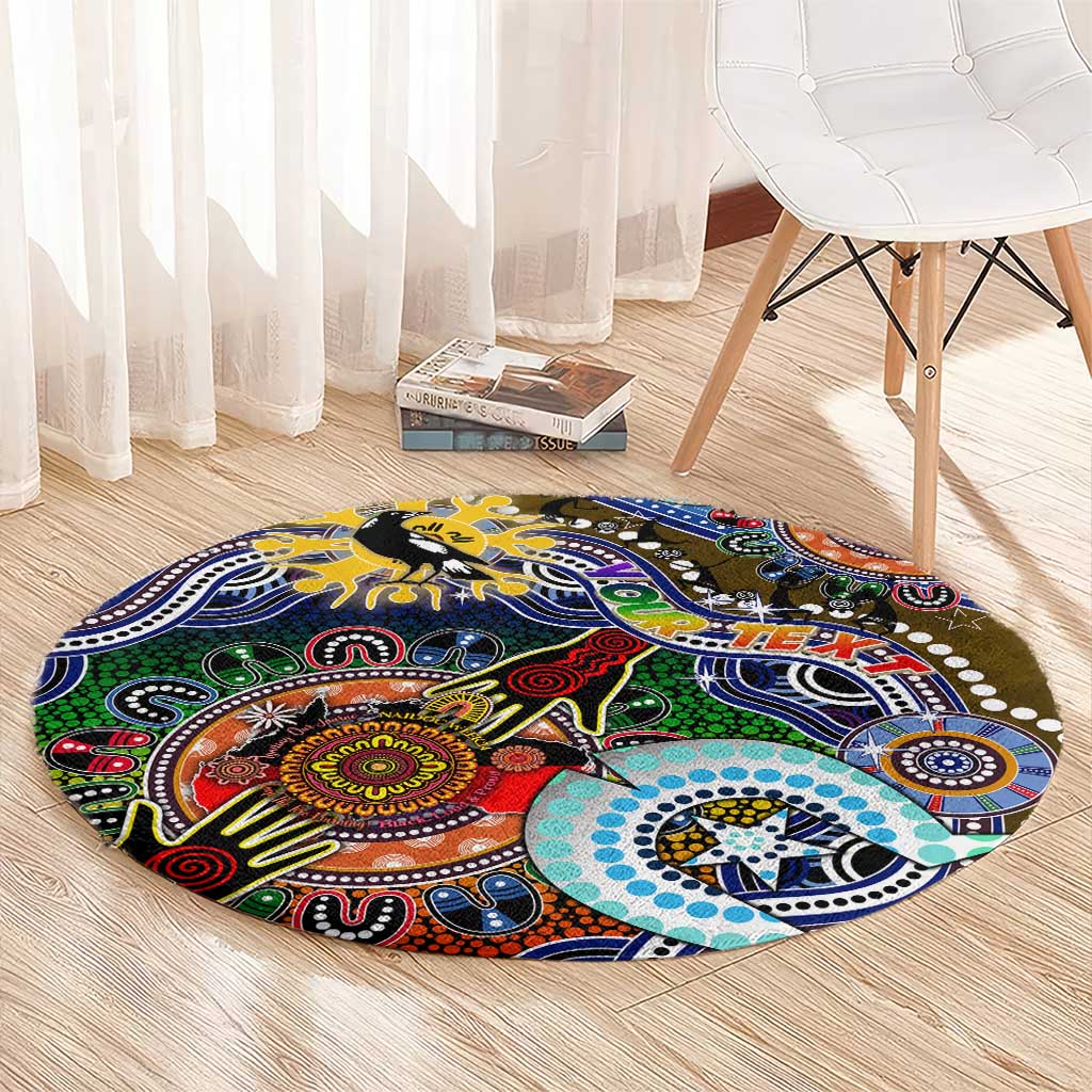 Custom NAIDOC Week 2024 Collingwood Magpies Round Carpet Australia Aboriginal Dot Painting